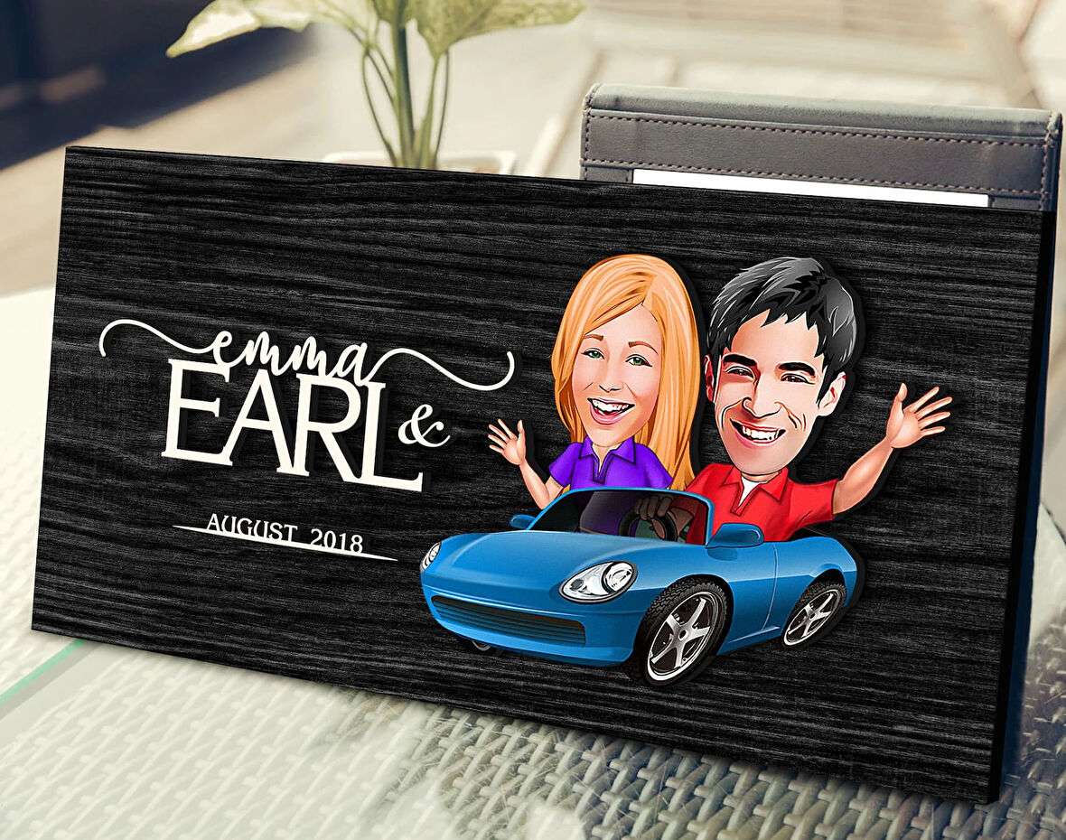 BK Gift Kişiye Özel Sevgililer Karikatürlü Kabartma Figürlü Ahşap Tablo, Duvar Dekoru, Arkadaşa Hediye, Özel Tasarım Ev Hediyesi-52