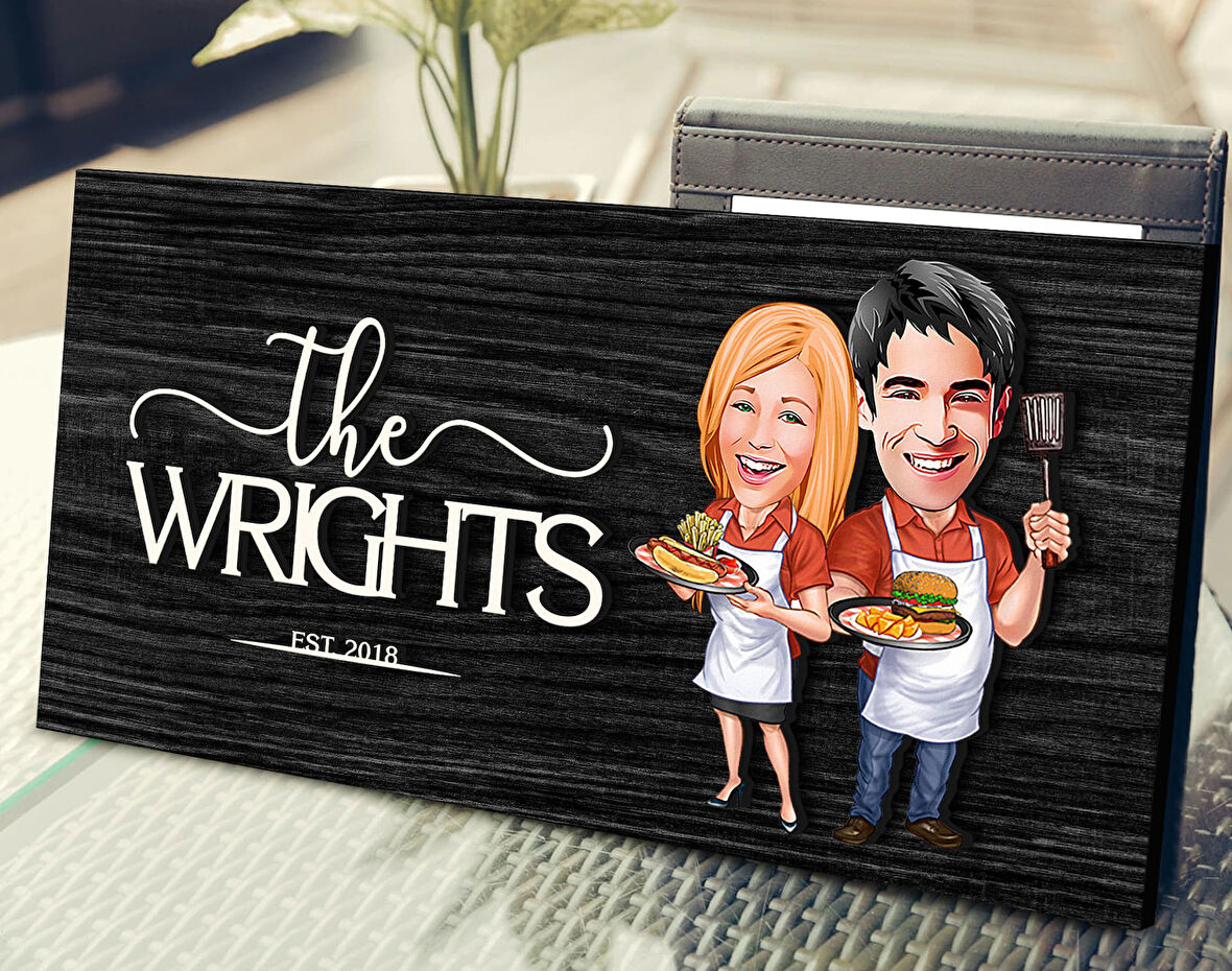 BK Gift Kişiye Özel Sevgililer Karikatürlü Kabartma Figürlü Ahşap Tablo, Duvar Dekoru, Arkadaşa Hediye, Özel Tasarım Ev Hediyesi-57