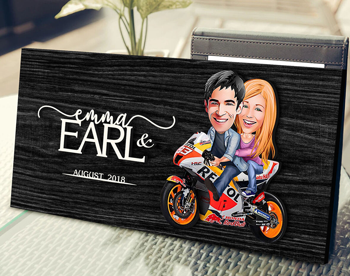 BK Gift Kişiye Özel Sevgililer Karikatürlü Kabartma Figürlü Ahşap Tablo, Duvar Dekoru, Arkadaşa Hediye, Özel Tasarım Ev Hediyesi-111