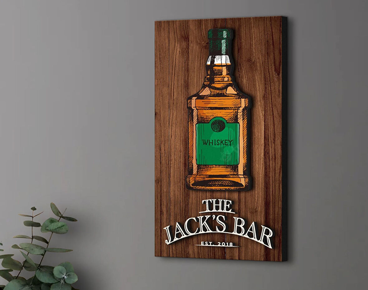BK Gift Kişiye Özel Kabartma Tasarımlı Ahşap Bar Tabelası, Home Bar Tabela, Rustik Ev Dekorasyonu, Duvar Dekoru-6