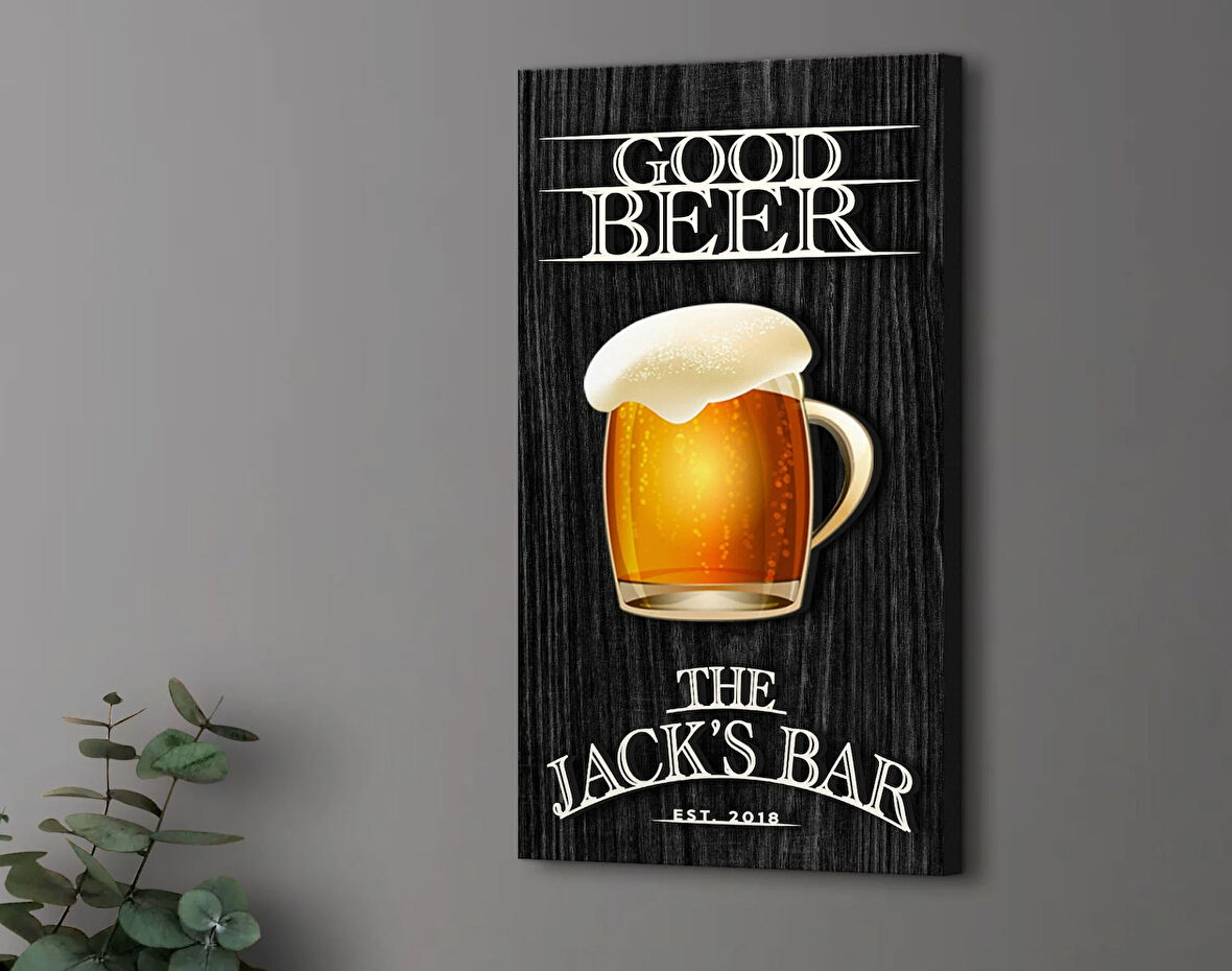 BK Gift Kişiye Özel Kabartma Tasarımlı Siyah(Ebony) Ahşap Bar Tabelası, Home Bar Tabela, Rustik Ev Dekorasyonu, Duvar Dekoru-1