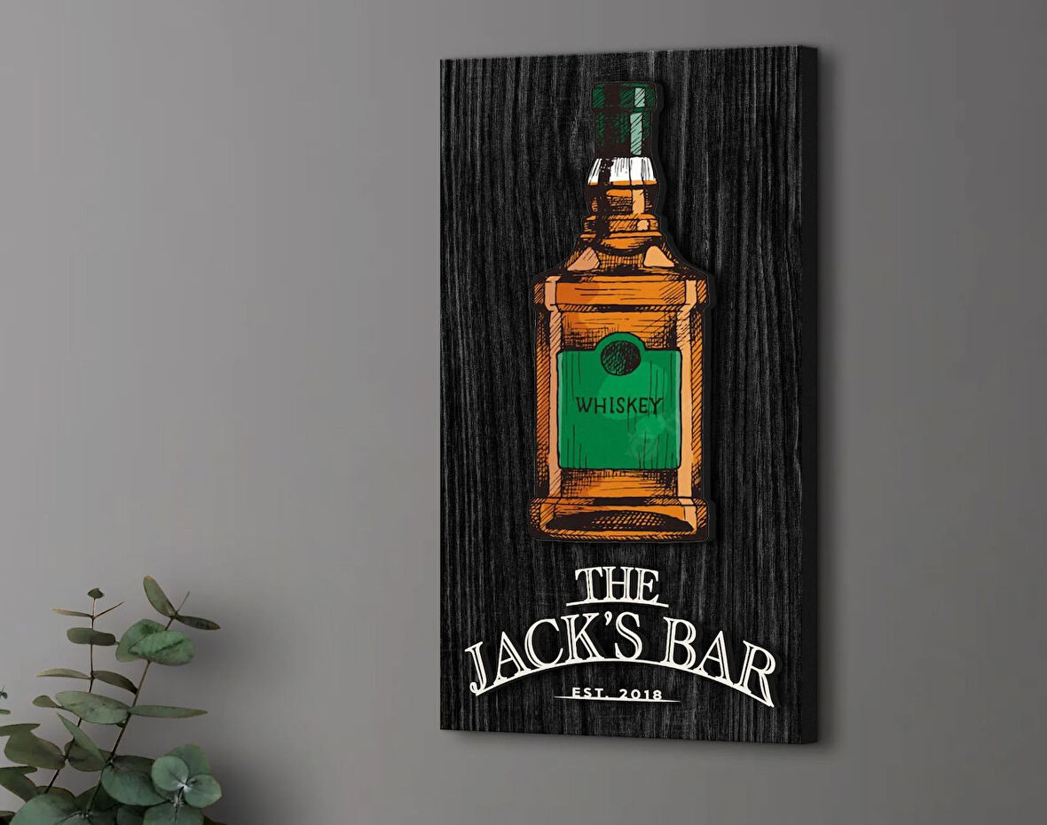 BK Gift Kişiye Özel Kabartma Tasarımlı Siyah(Ebony) Ahşap Bar Tabelası, Home Bar Tabela, Rustik Ev Dekorasyonu, Duvar Dekoru-6