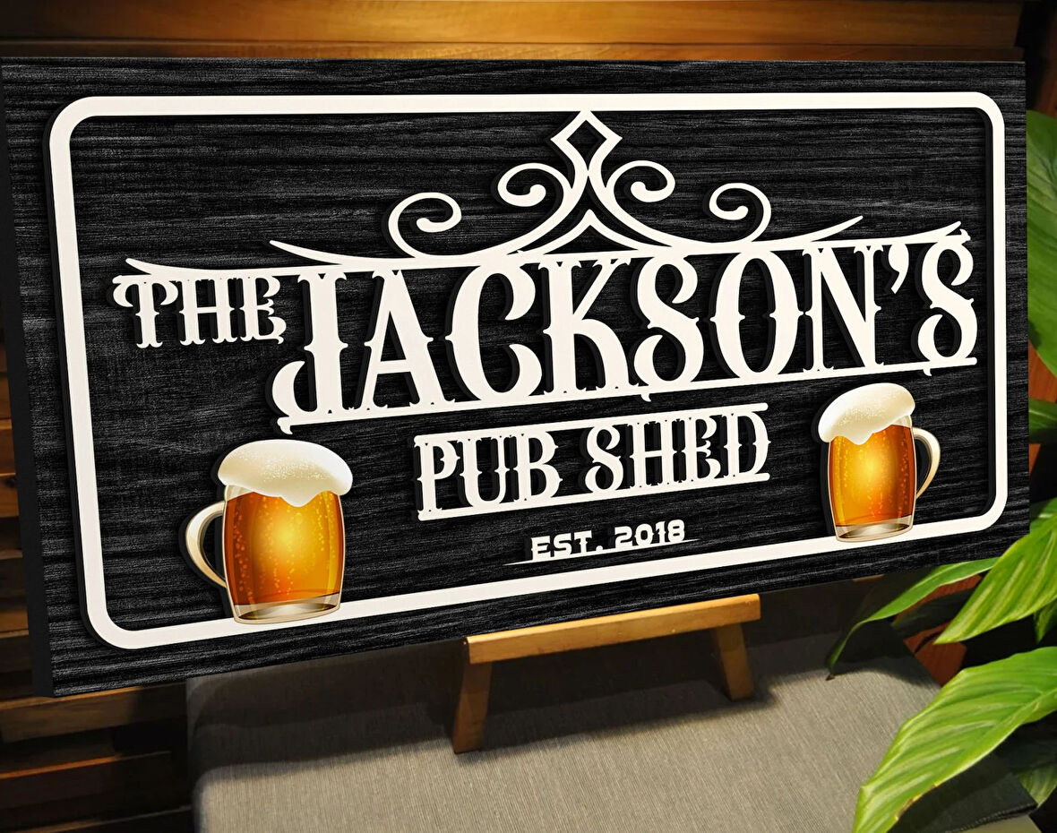 BK Gift Kişiye Özel Kabartma Tasarım Siyah(Ebony) Ahşap Bar Tabelası, Home Bar Tabela, Rustik Ev Dekorasyonu, Duvar Dekoru-6