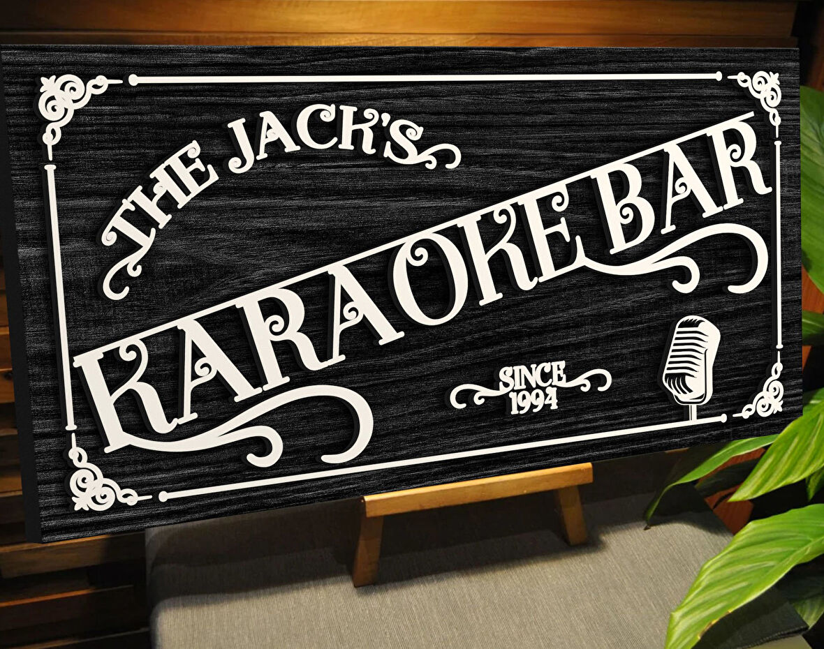 BK Gift Kişiye Özel Kabartma Tasarım Siyah(Ebony) Ahşap Bar Tabelası, Home Bar Tabela, Rustik Ev Dekorasyonu, Duvar Dekoru-11