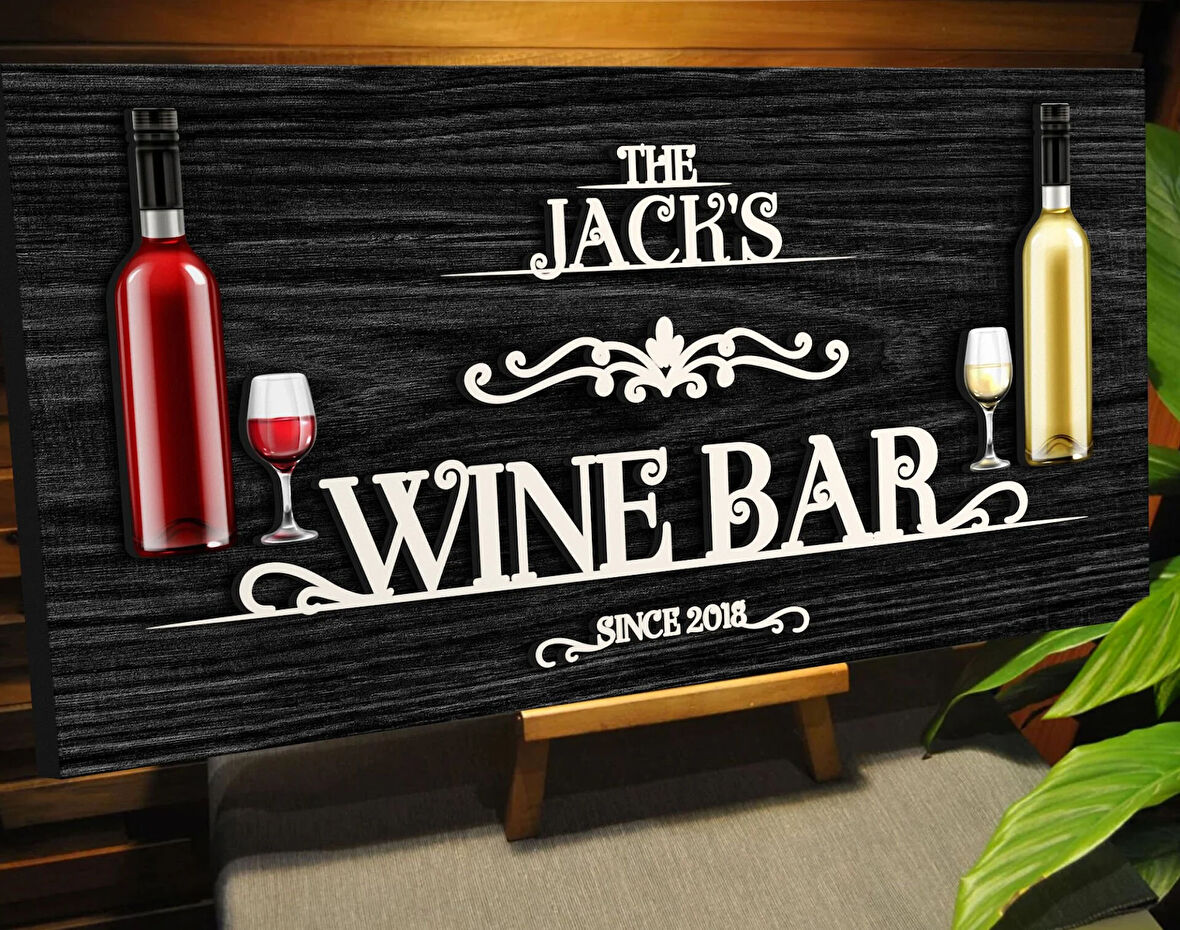 BK Gift Kişiye Özel Kabartma Tasarım Siyah(Ebony) Ahşap Bar Tabelası, Home Bar Tabela, Rustik Ev Dekorasyonu, Duvar Dekoru-14