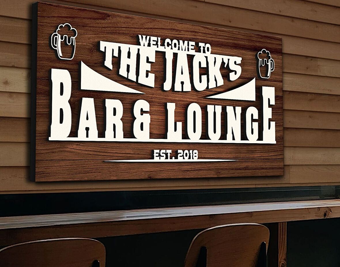 BK Gift Kişiye Özel Kabartma Tasarım Ahşap Bar Tabelası, Home Bar Tabela, Rustik Ev Dekorasyonu, Duvar Dekoru-18