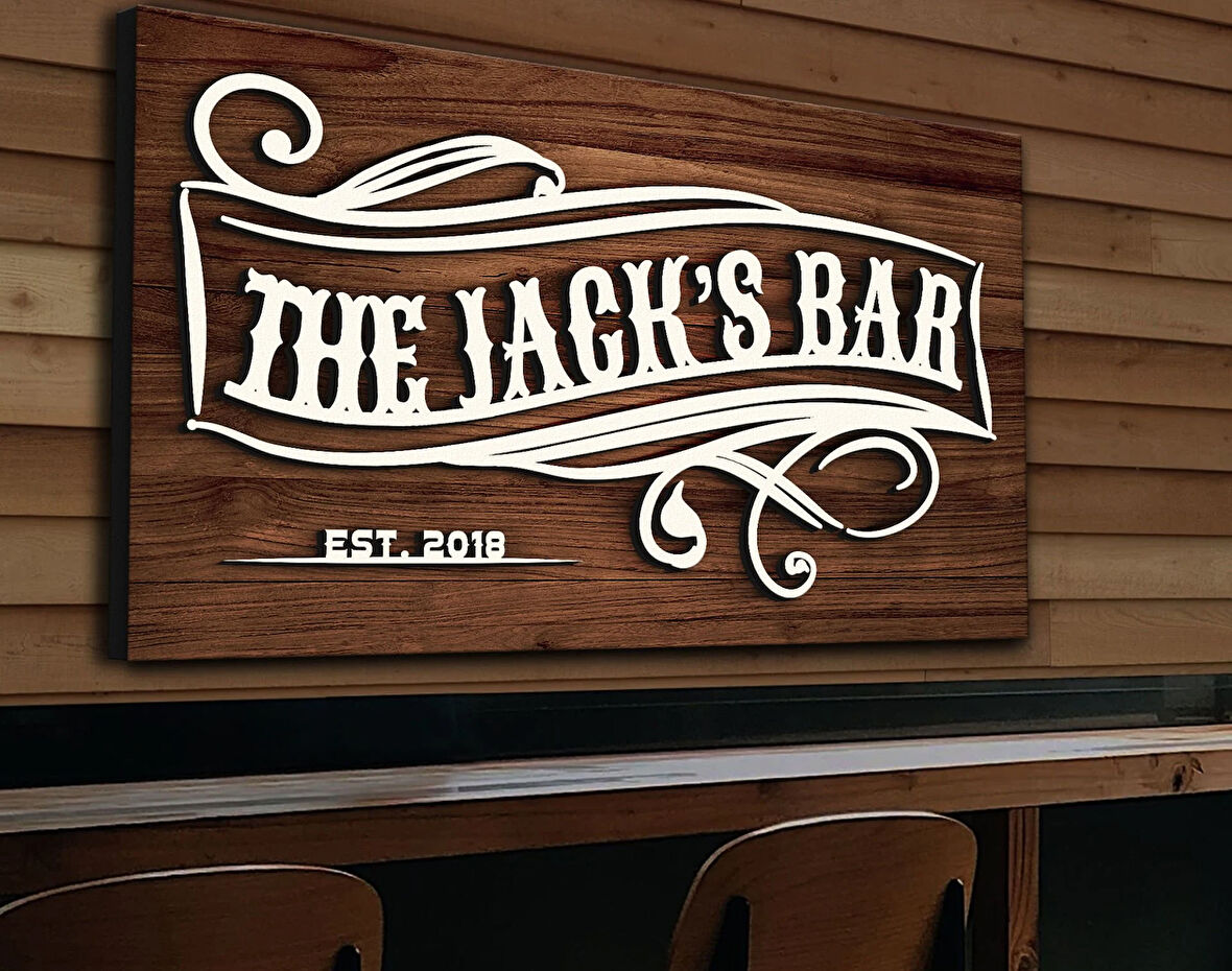 BK Gift Kişiye Özel Kabartma Tasarım Ahşap Bar Tabelası, Home Bar Tabela, Rustik Ev Dekorasyonu, Duvar Dekoru-19