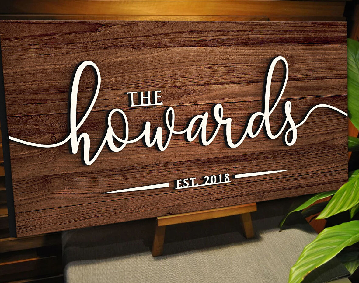 BK Gift Kişiye Özel İsimli Tarihli Kabartma Tasarım Ahşap Bar Tabelası, Home Bar Tabela, Rustik Ev Dekorasyonu, Duvar Dekoru-3