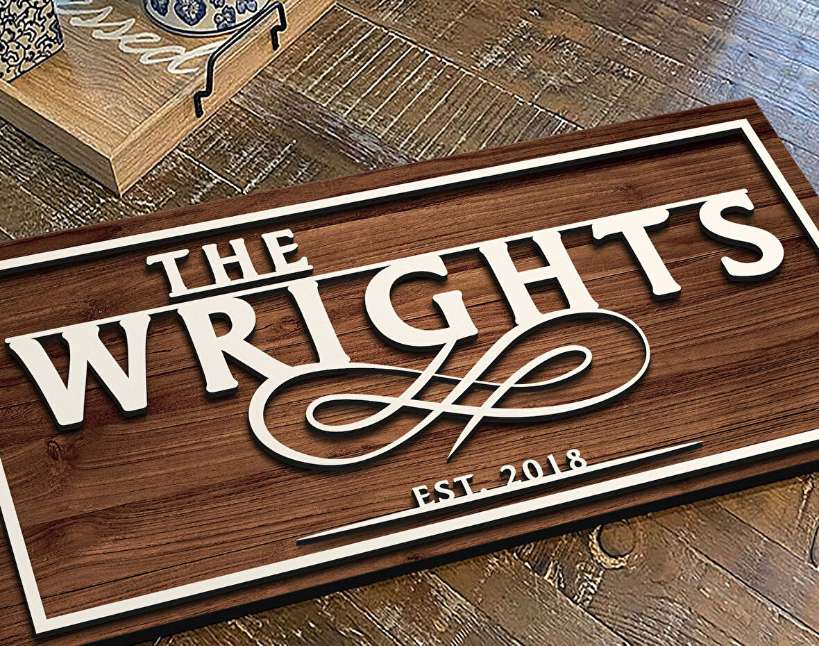 BK Gift Kişiye Özel İsimli Tarihli Kabartma Tasarım Ahşap Bar Tabelası, Home Bar Tabela, Rustik Ev Dekorasyonu, Duvar Dekoru-5