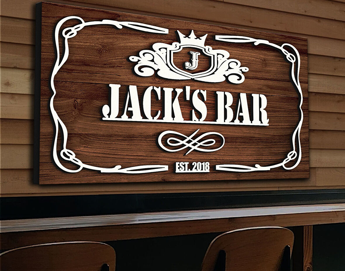 BK Gift Kişiye Özel Kabartma Tasarım Ahşap Bar Tabelası, Home Bar Tabela, Rustik Ev Dekorasyonu, Duvar Dekoru-19