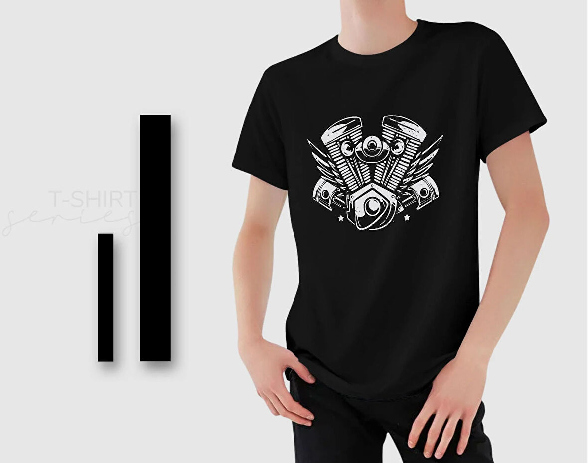 BK Gift Motorsiklet Tasarımlı Erkek Siyah T-shirt -10, Arkadaşa Hediye, Doğum Günü Hediyesi, Sevgili Hediyesi