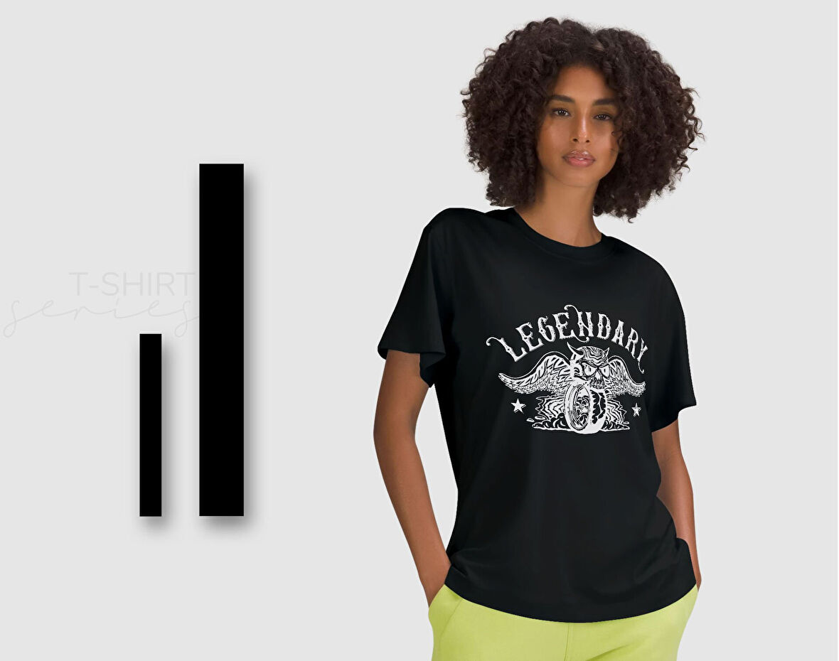 BK Gift Motorsiklet Tasarımlı Kadın Siyah T-shirt -5, Arkadaşa Hediye, Doğum Günü Hediyesi, Sevgili Hediyesi