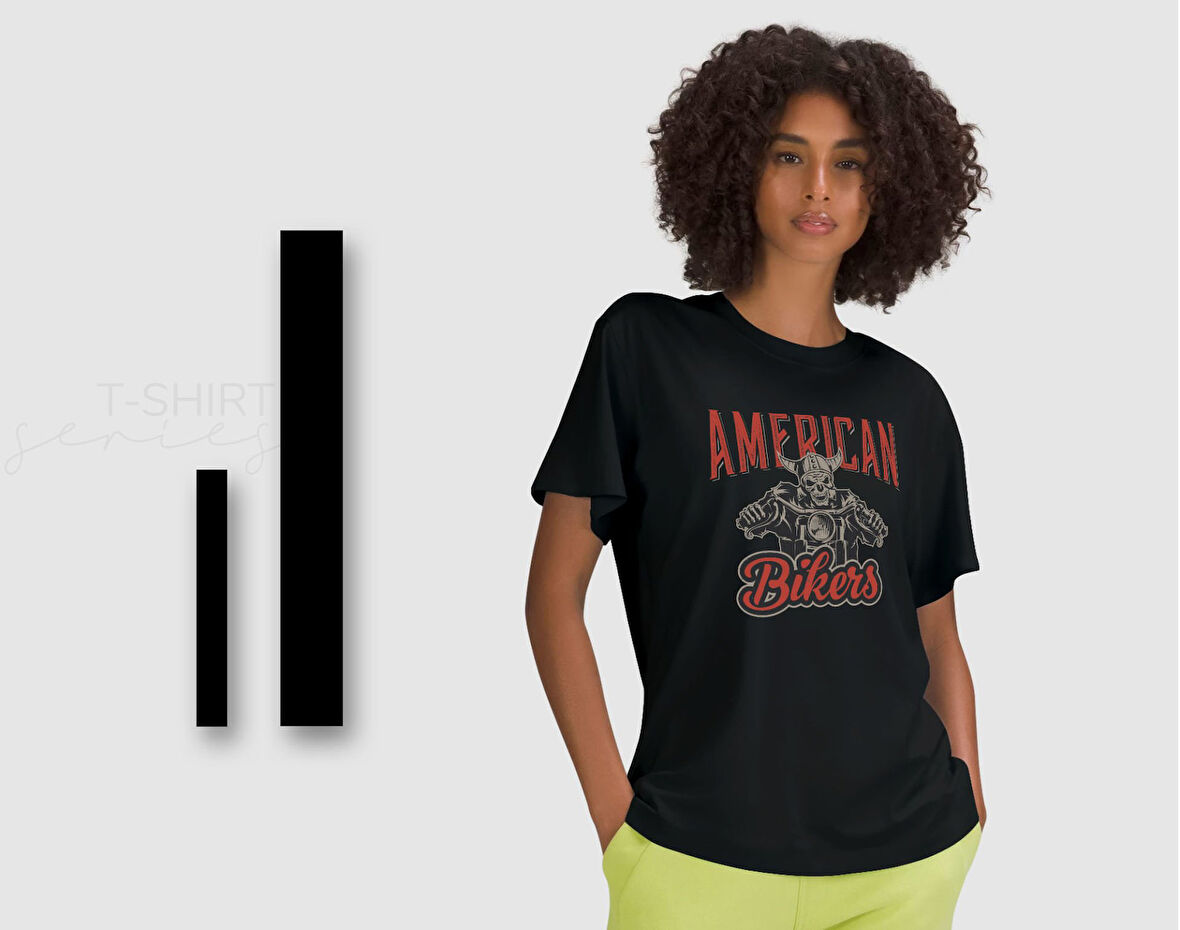 BK Gift Motorsiklet Tasarımlı Kadın Siyah T-shirt -8, Arkadaşa Hediye, Doğum Günü Hediyesi, Sevgili Hediyesi