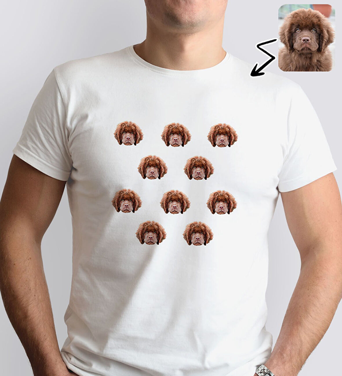 BK Gift Kişiye Özel Evcil Hayvan Tasarımlı Erkek Beyaz Tişört-9, Sevgiliye Hediye, Arkadaşa Hediye, Trend T-Shirt