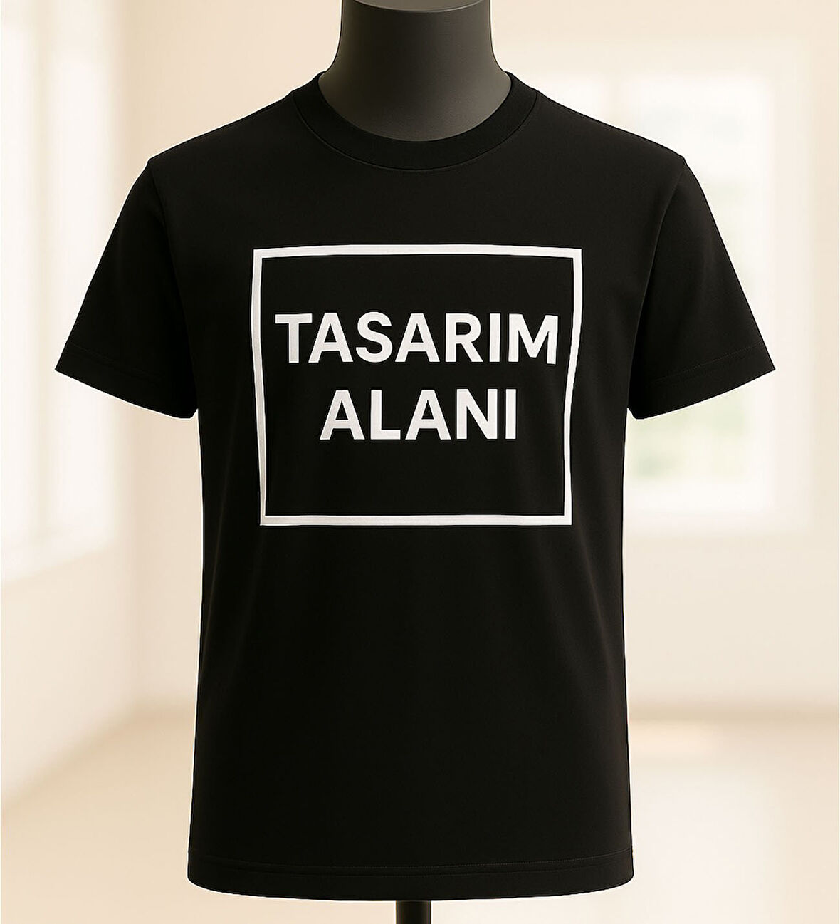 BK Gift Kişiye Özel Logolu Unisex Siyah Yuvarlak Yaka Tişört-1, Firma T-shirt, Logolu T-shirt, Sevgiliye Hediye