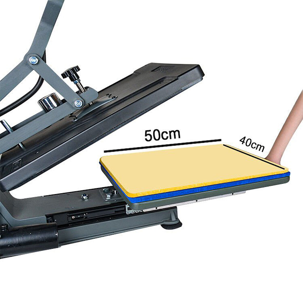Yarı Otomatik Hidrolik Düz Isı Transfer Baskı Makinesi - 40x50cm