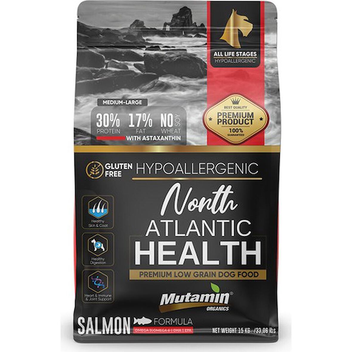 Mutamin North Atlantic Health Somonlu Köpek Maması 15 Kg Medıum/large