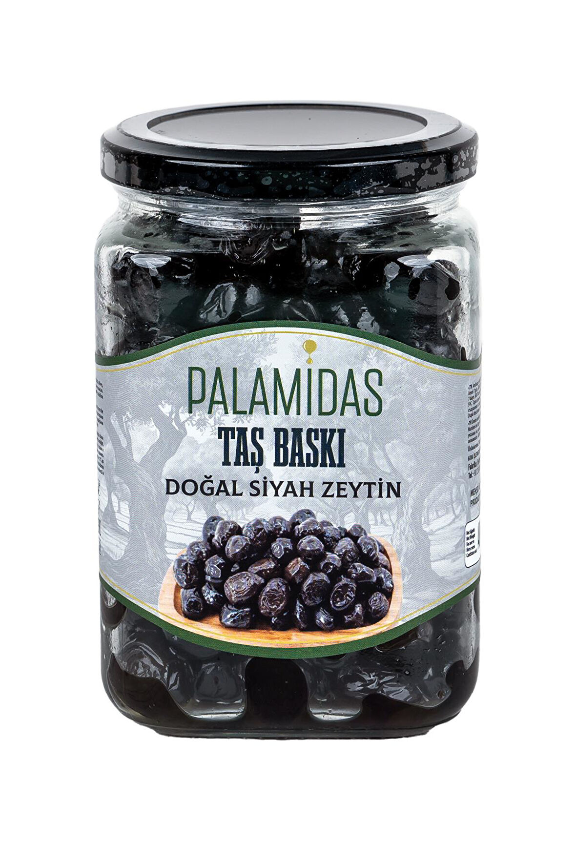 Taş Baskı Doğal Siyah Zeytin 400 gr Cam Kavanoz