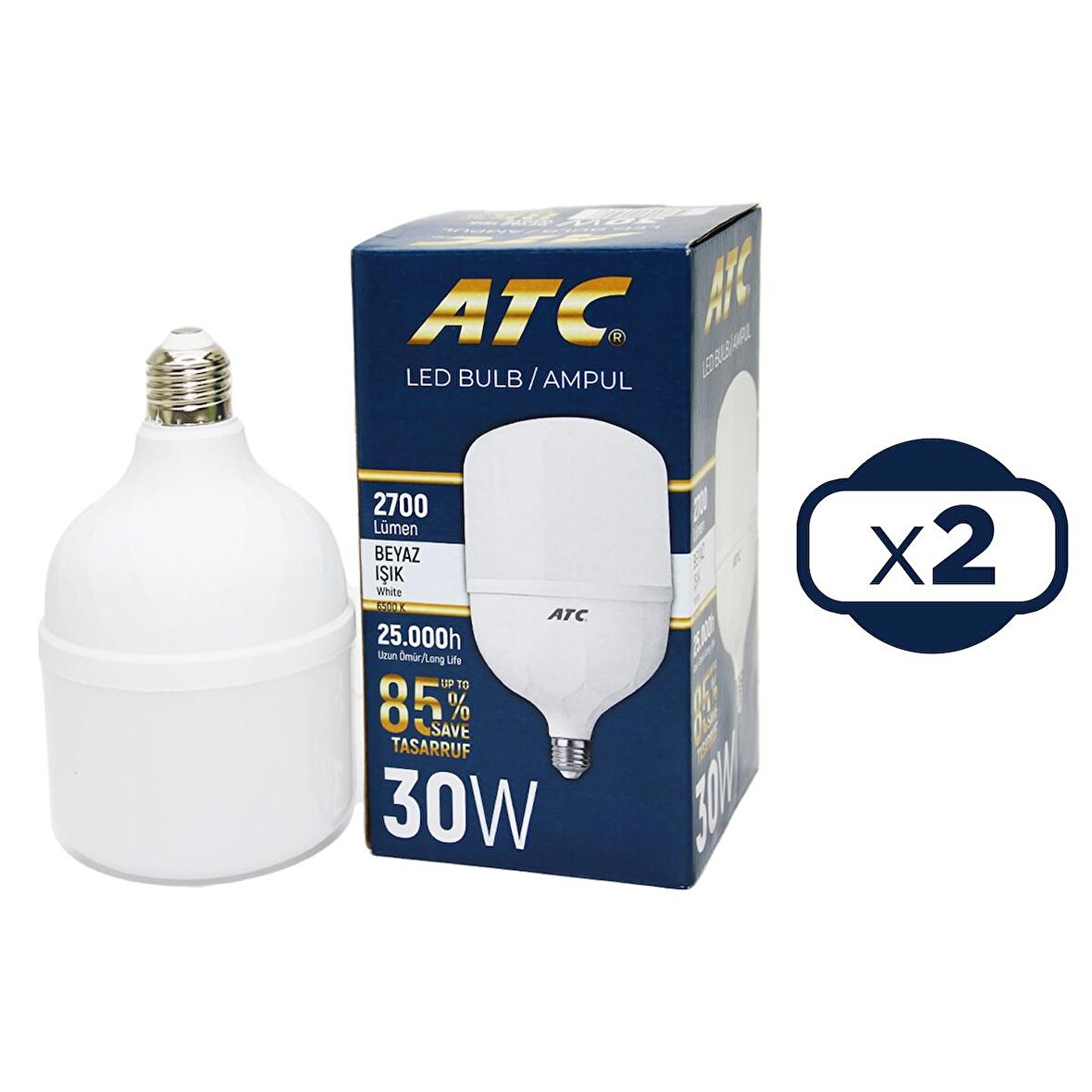 ATC Led Bulb Ampul 30 W Beyaz Işık 2 li