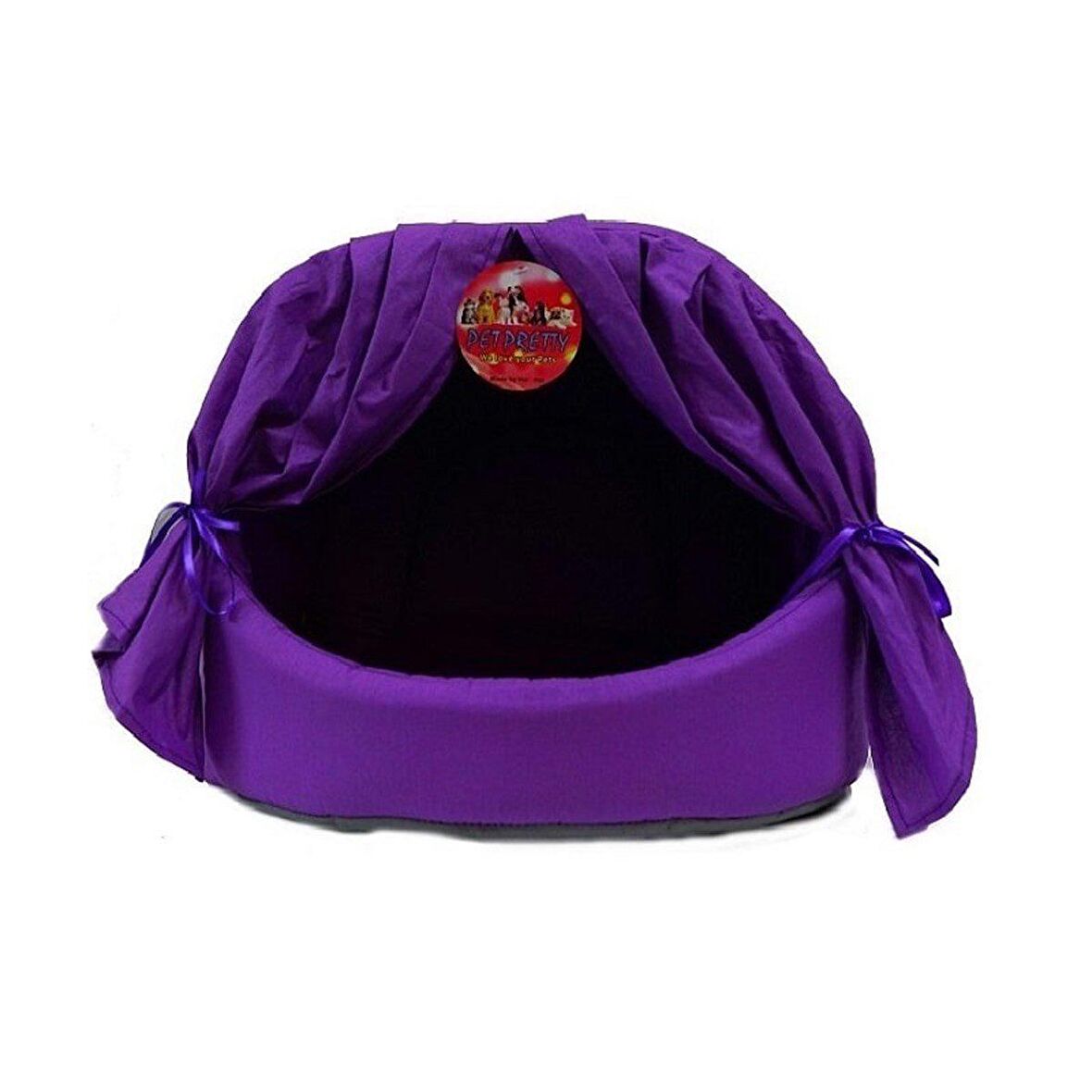 Pet Pretty Perdeli Kedi Yuvası Mor