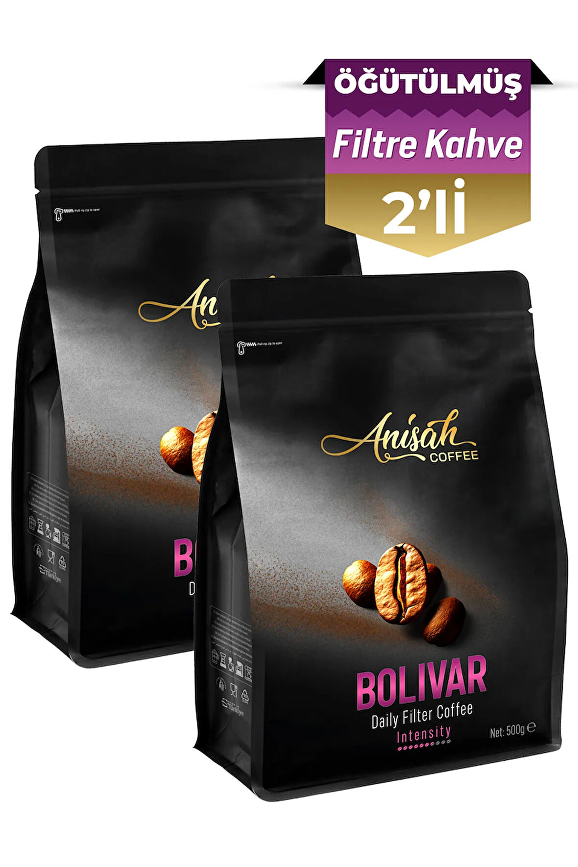 Bolivar Daily | Öğütülmüş Filtre Kahve | 2x500g | Orta Kavrulmuş (MEDİUM ROAST)