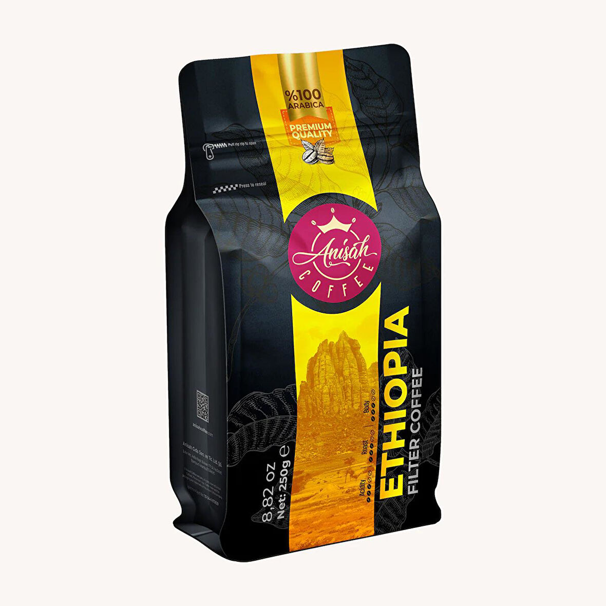 Anisah Coffee Etiyopya Yirgacheffe Öğütülmüş Filtre Kahve 250 Gram 