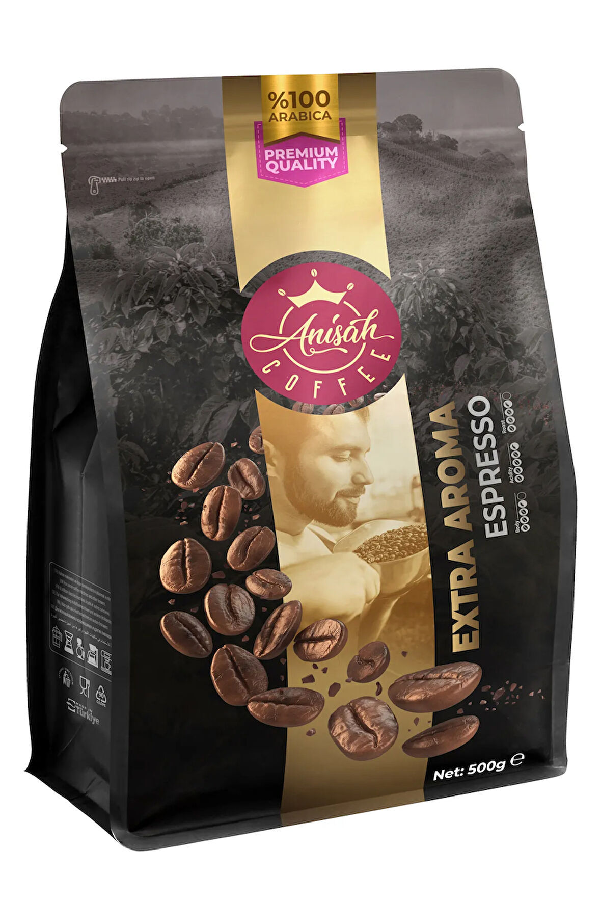 Extra Aroma Espresso Çekirdek Kahve | 500g | %100 Arabica | Zengin Çiçeksi Aroma | Yumuşak Gövde