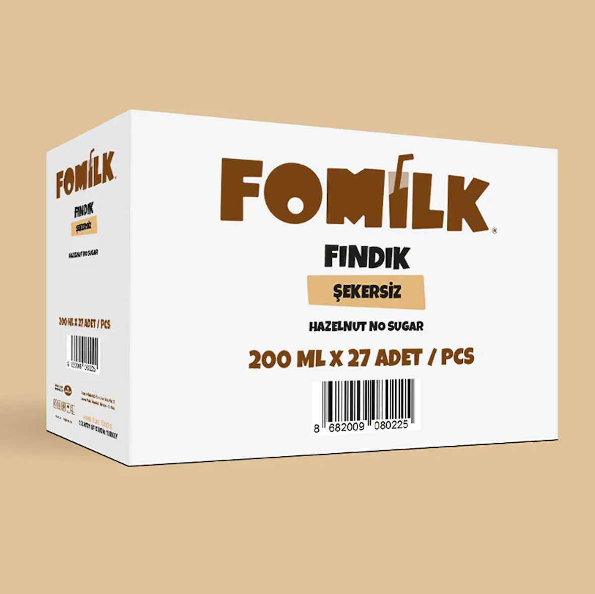 Fomilk Bitkisel Bazlı Şekersiz Fındık İçeceği 200ml. x 27 Adet