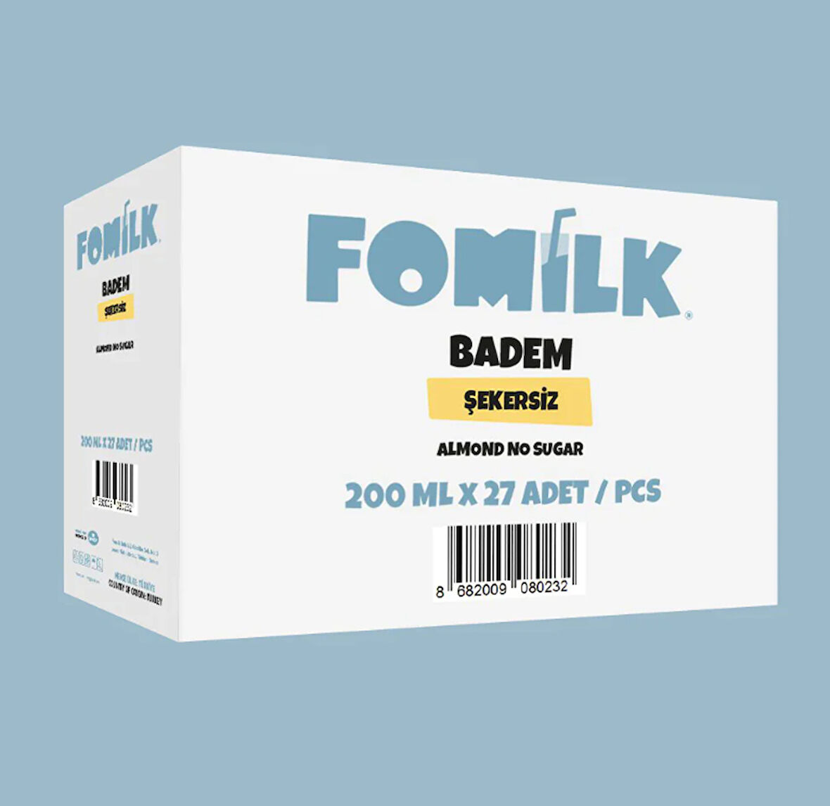 Fomilk Bitkisel Bazlı Şekersiz Badem İçeceği 200ml. x 27 Adet