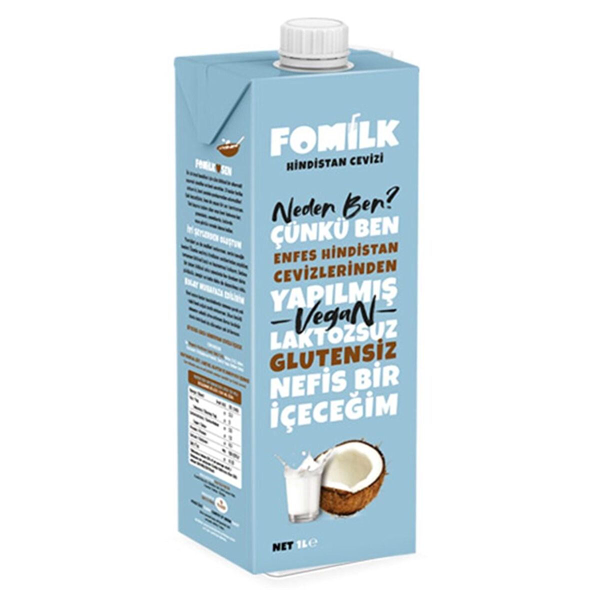 Fomilk Glutensiz Laktozsuz Tam Yağlı 1 lt Hindistan Cevizi Sütü