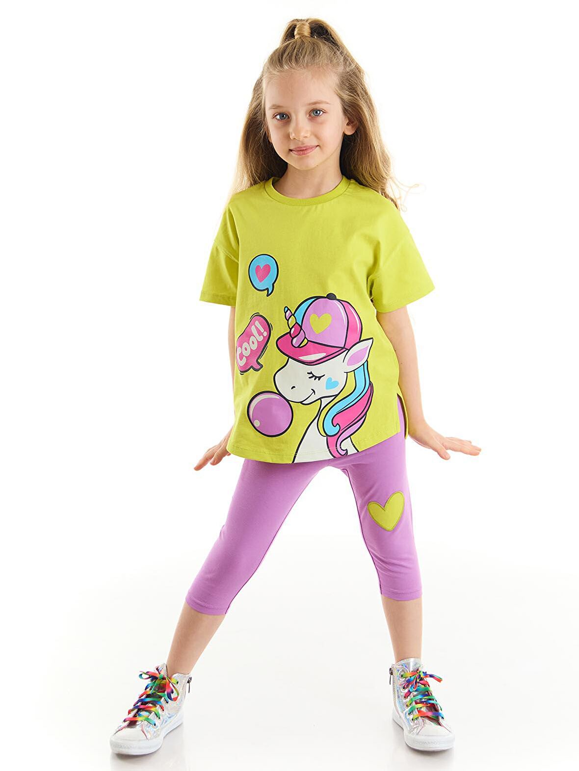 Cool Unicorn Kız Tayt Takım