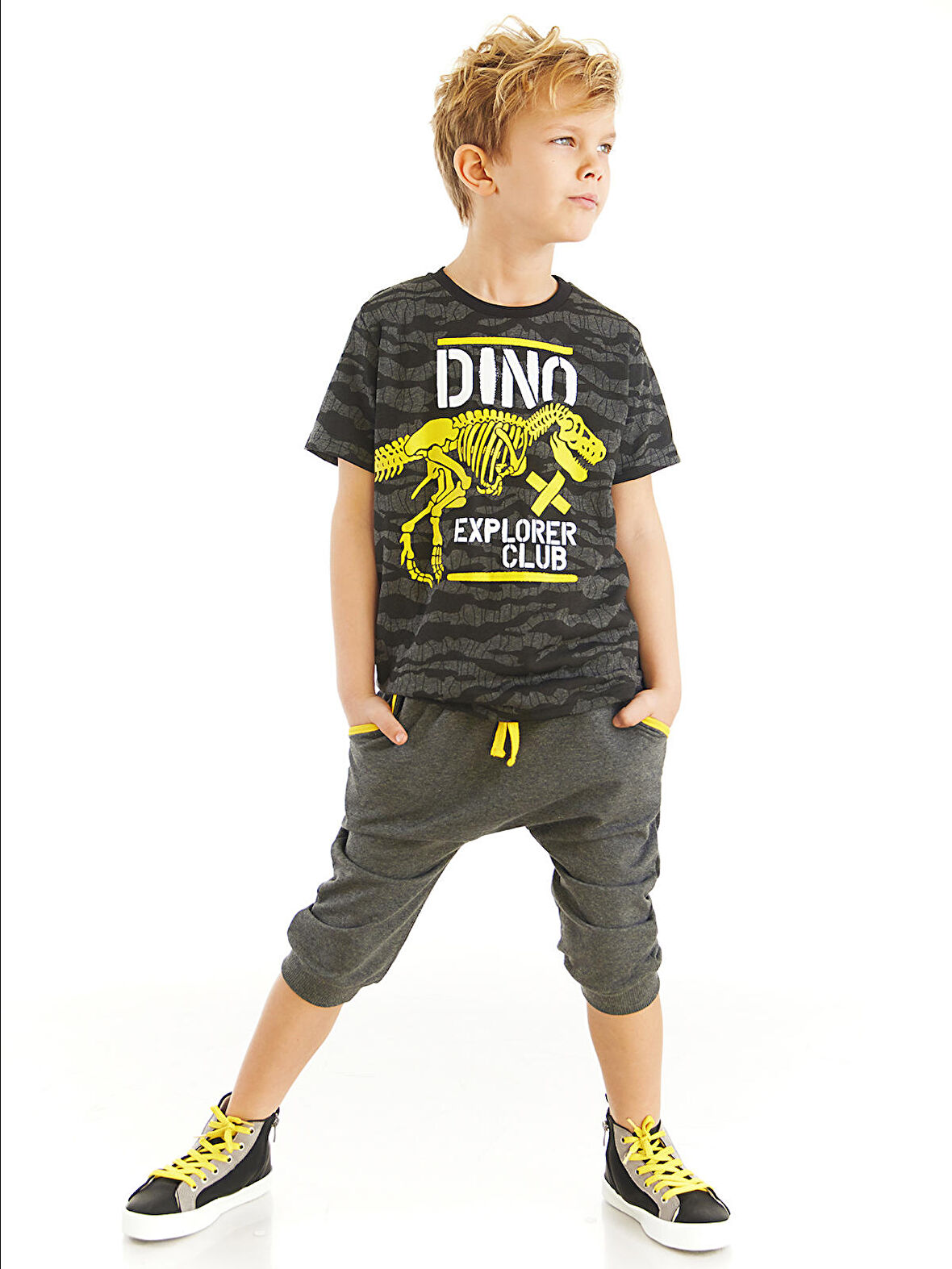 Dino Explorer Erkek Çocuk T-shirt Kapri Takım