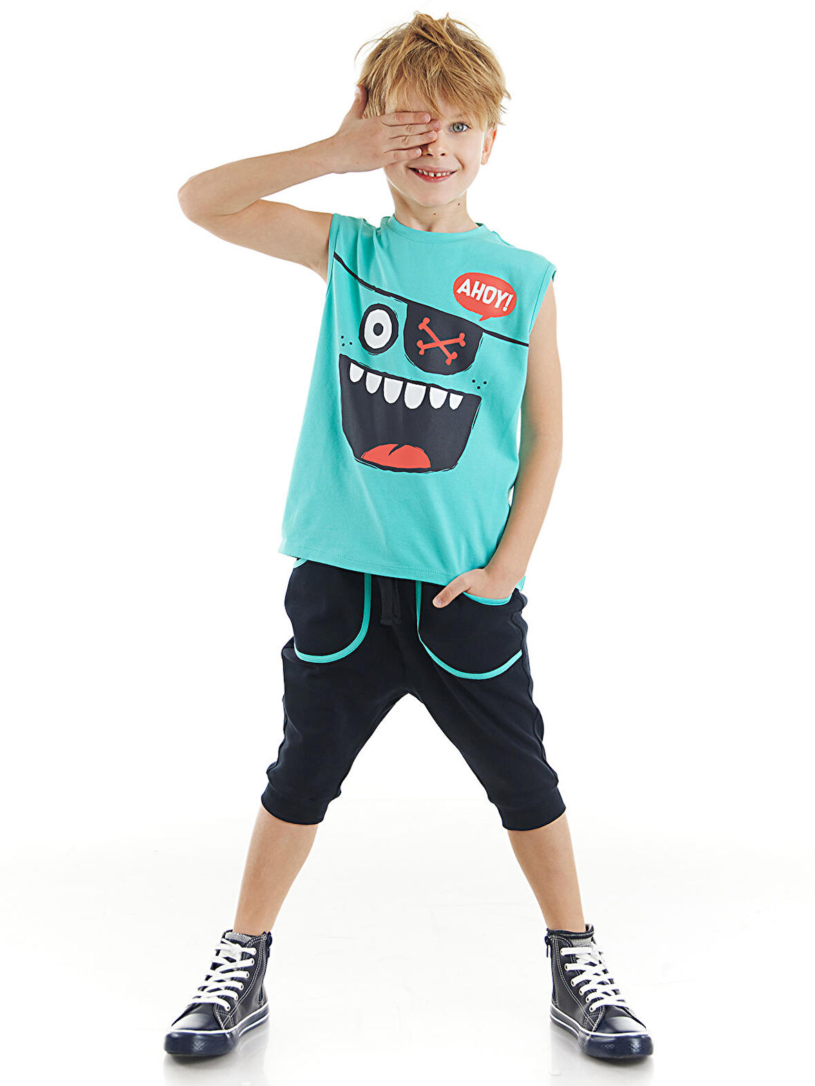 Ahoy Erkek Çocuk T-shirt Kapri Takım
