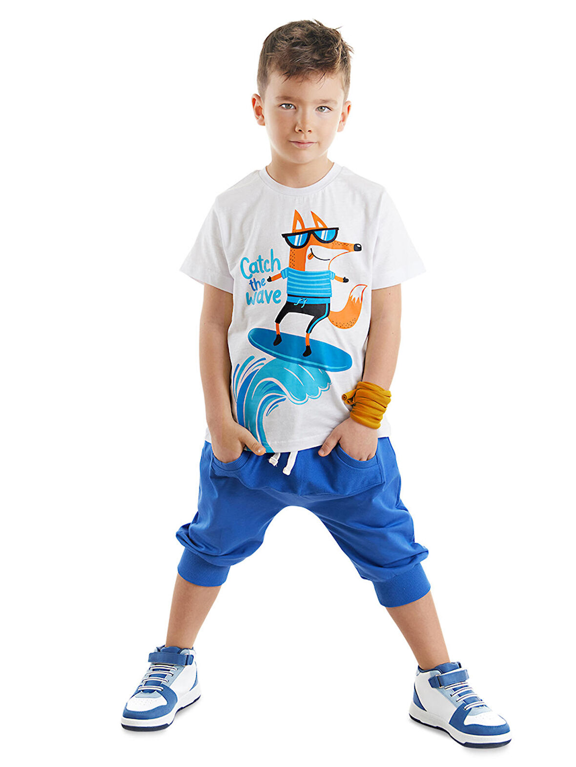 Surf Fox Erkek Çocuk T-shirt Kapri Şort Takım