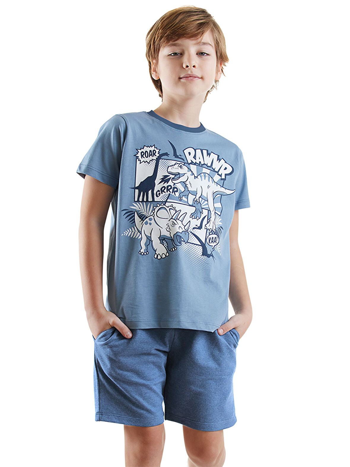 Dinolar Erkek Çocuk T-shirt Şort Takım