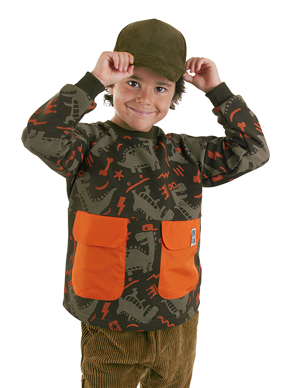 Kaykay Dino Erkek Çocuk Kahverengi Sweatshirt