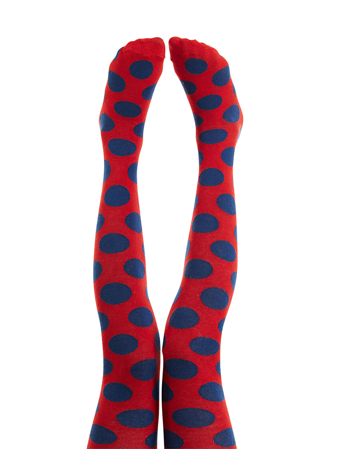 Puanlı Kız Çocuk Kırmızı Külotlu Çorap
