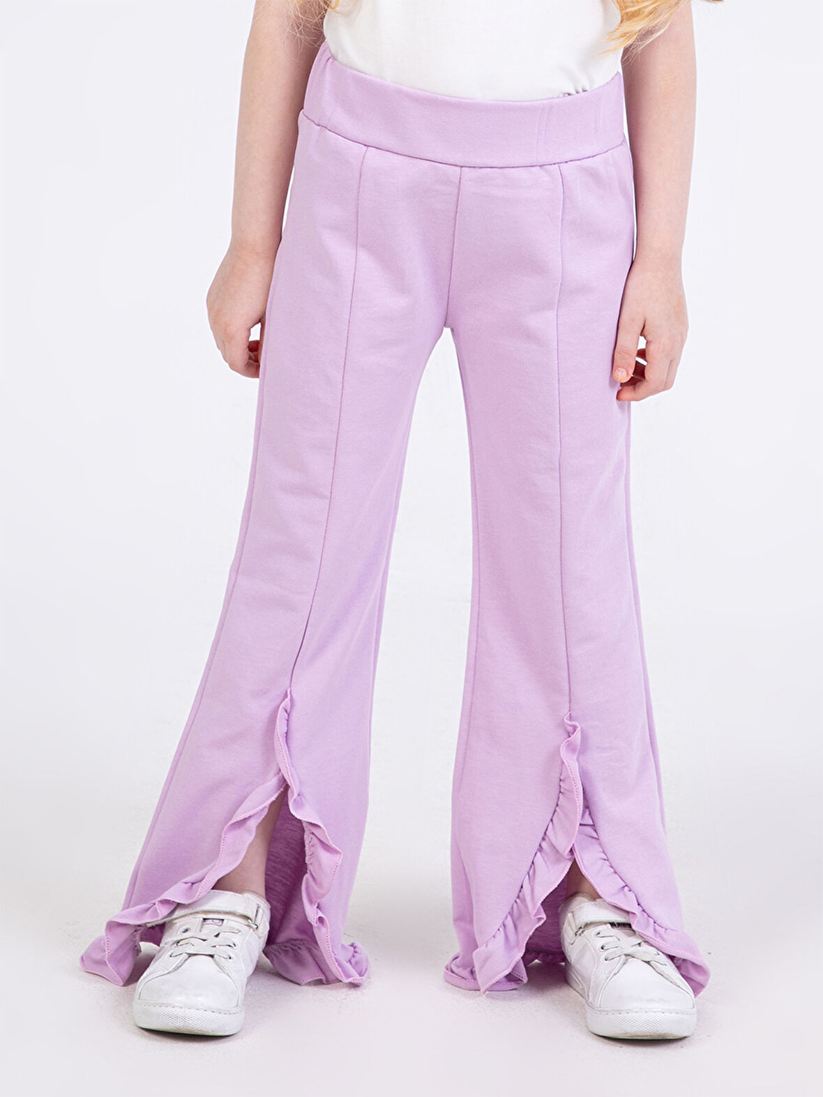 Kız Çocuk Fırfırlı Lila Eşofman Altı