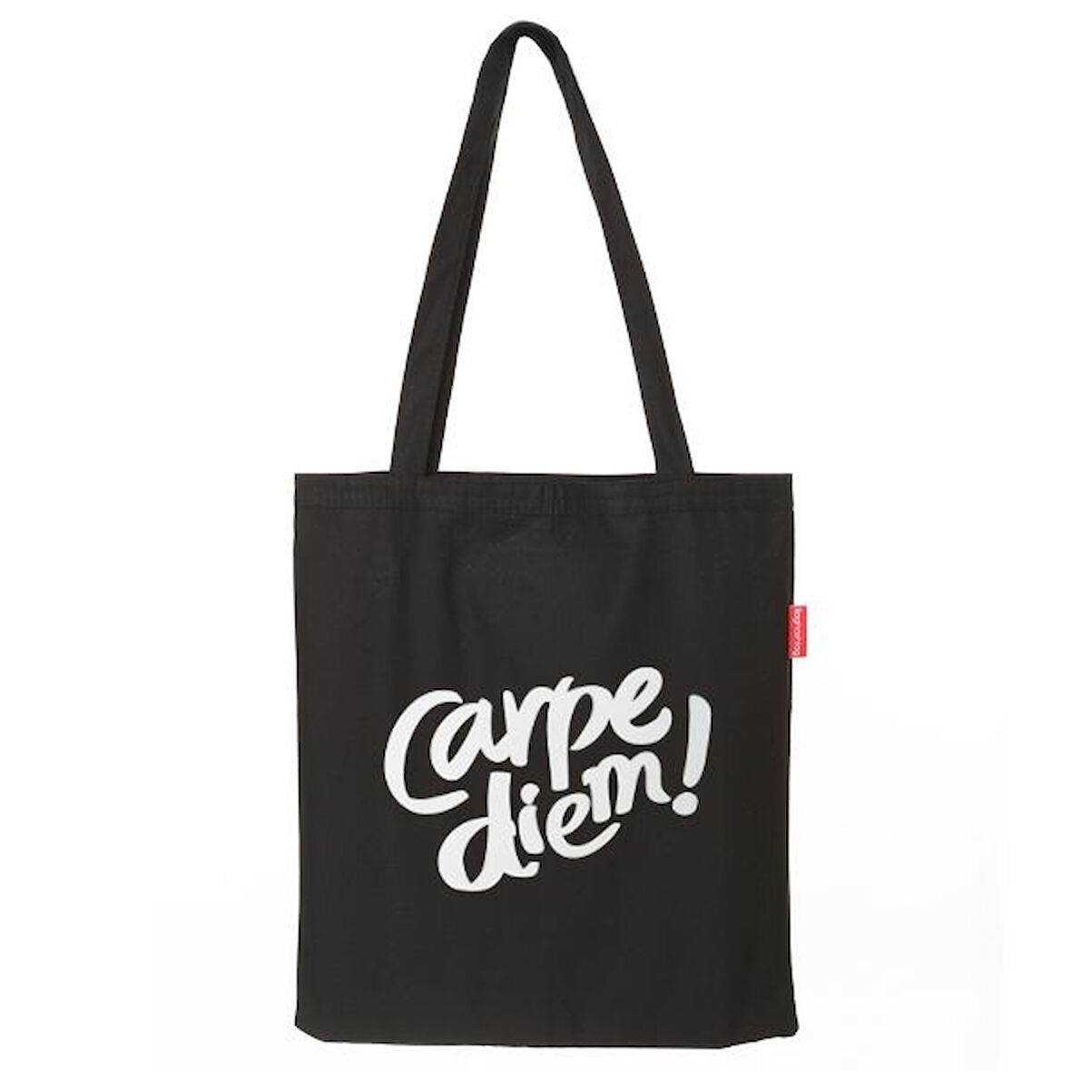 Baghashtag Siyah Bez Çanta Carpe Diem Baskılı