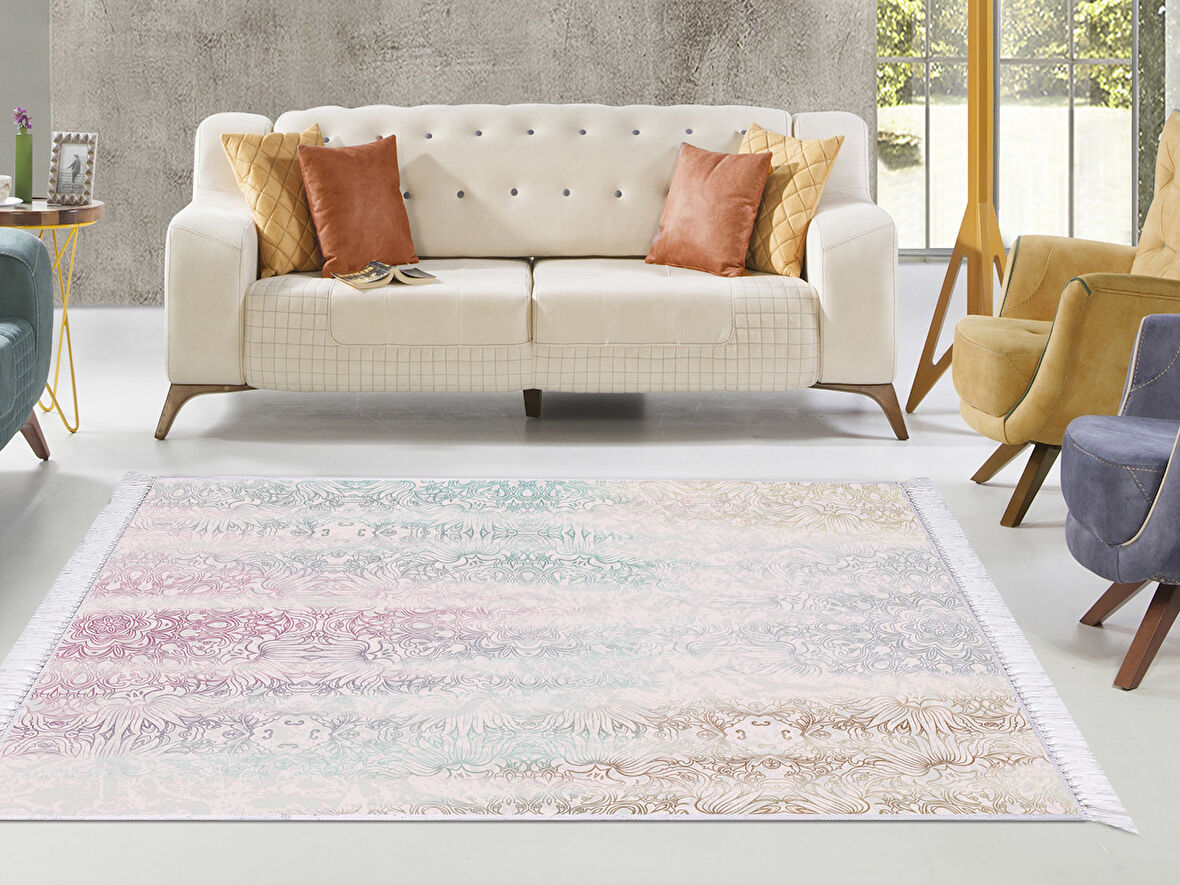 Dekoreko İnci Halı Dijital Saçaklı 1878 Desen 1