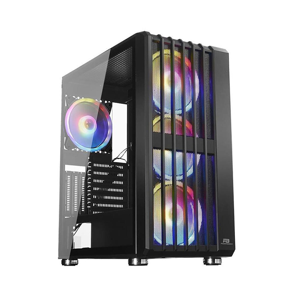 POWERBOOST VK-H002B 14CM 4-FANLI RGB GAMING MID-TOWER PC KASASI