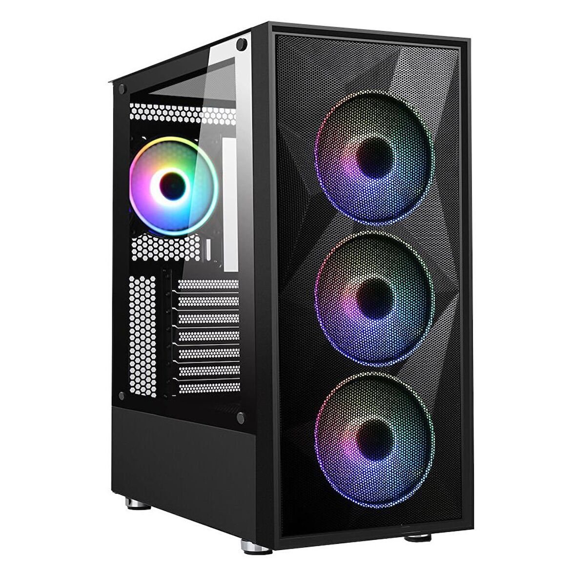 PowerBoost  PB-P3509BB 650w 80+ USB 3.0, ATX Mesh, ARGB Fan, Siyah Kasa