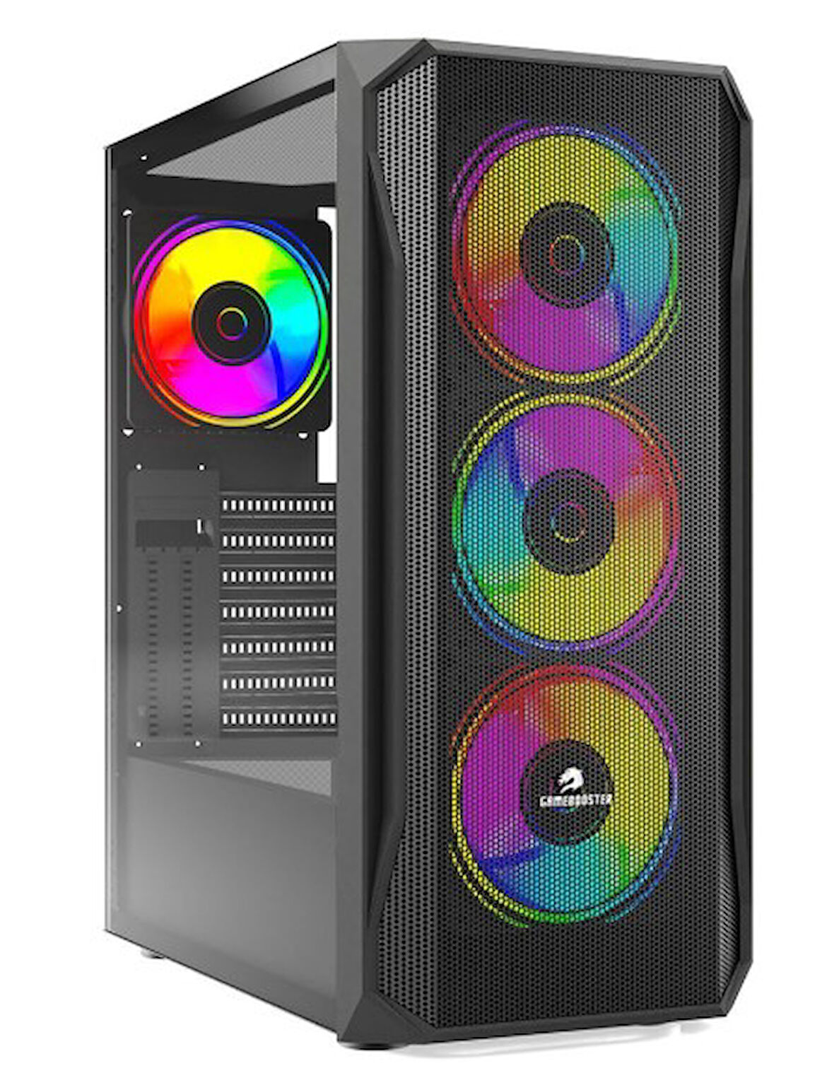GameBooster GB-T005MB USB3.0 RGB fan Mesh Panel Siyah kasa (PSU Yok)