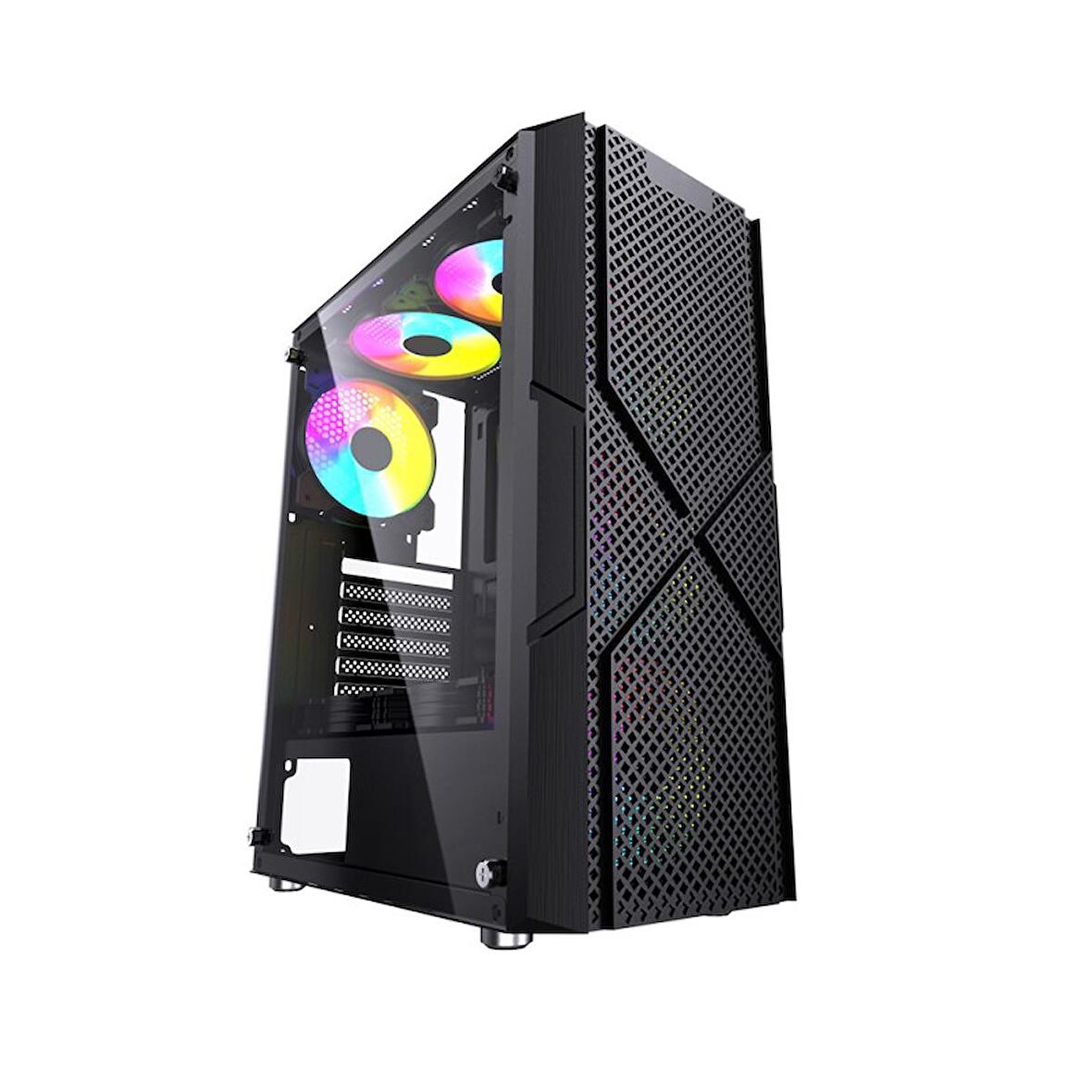 GAMEBOOSTER  gb-pw908b  usb 3.0, atx mesh, fixed rgb fan, siyah kasa