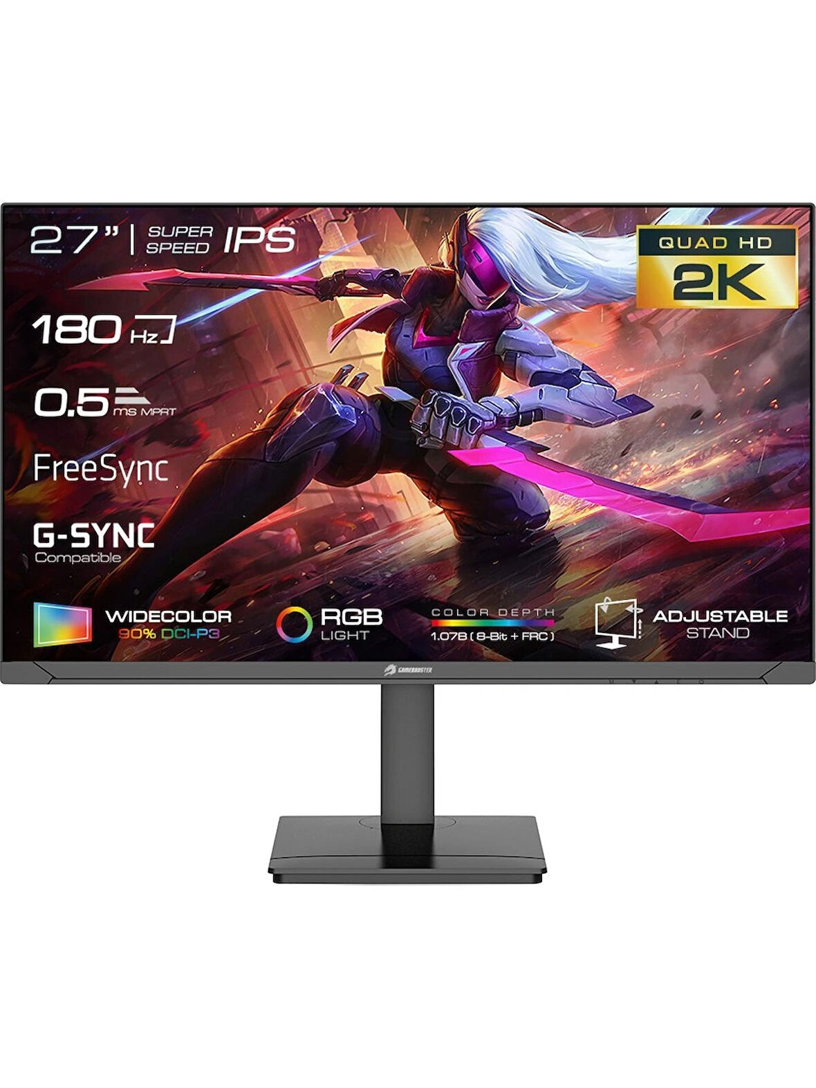OUTLET GameBooster GB-2719FQHD 27" 180Hz 0.5ms SS IPS QHD 1.07B Color Depth HDMI*2+DP*2 Flat Gaming Monitör