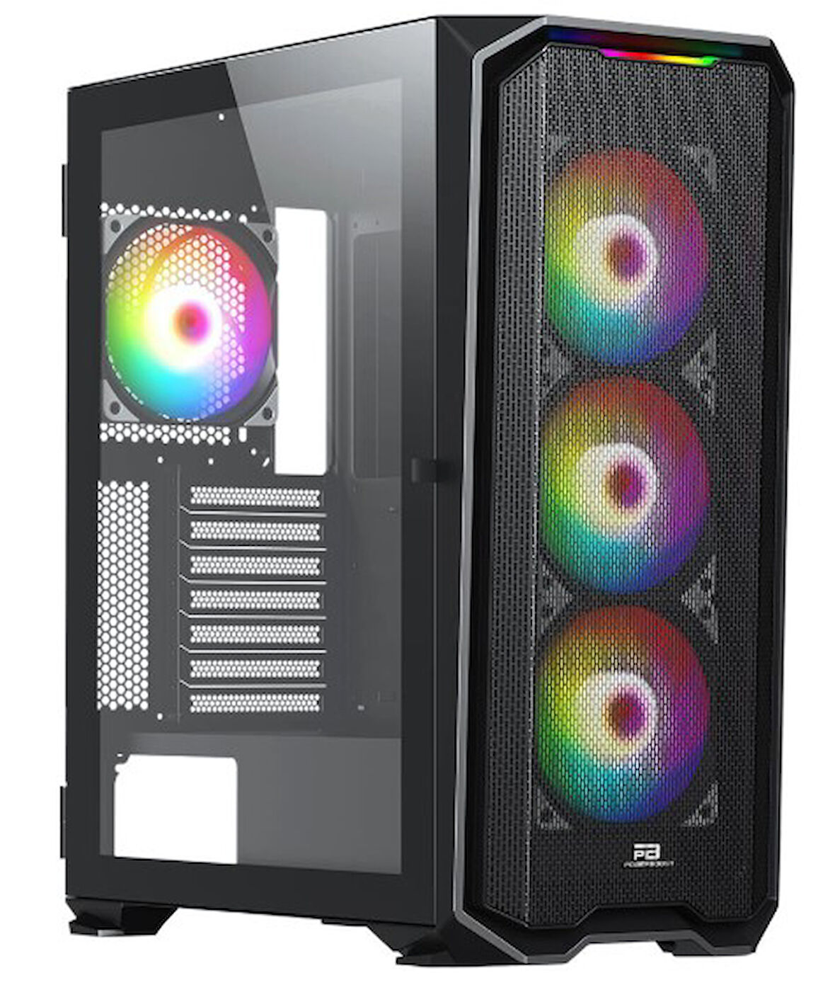 PowerBoost PB-P3720B 850w 80+ Bronze USB 3.0 ATX Mesh RGB fan siyah Kasa