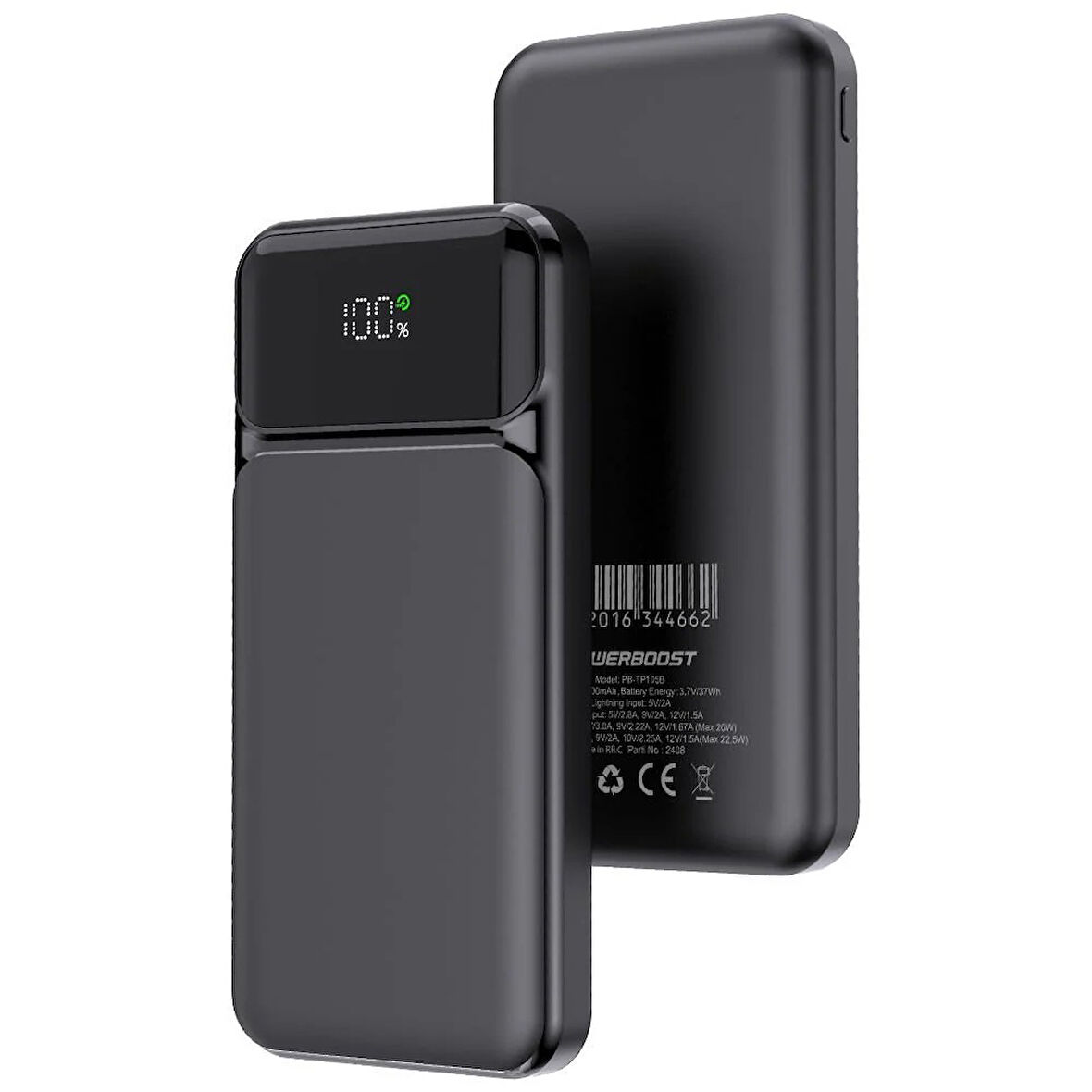 PowerBoost NIGHT 105B 10000mAh 22.5W LCD Siyah Taşınabilir Şarj Cihazı Powerbank