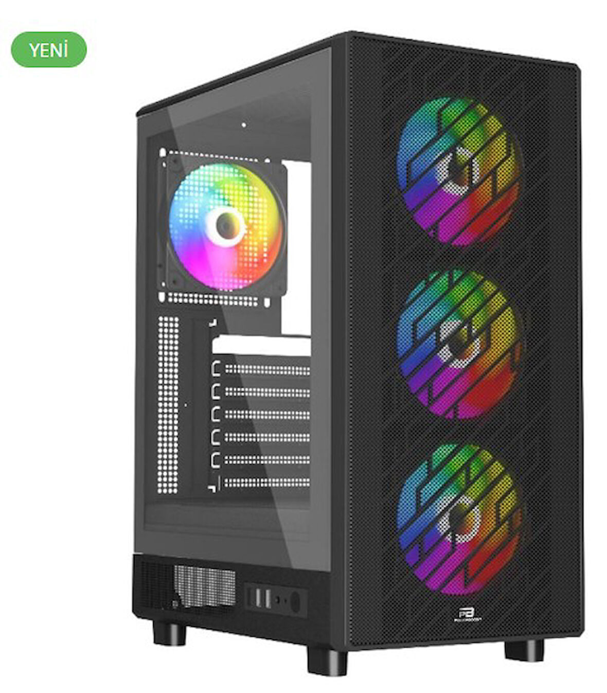 PowerBoost A600B 600W 80+ ATX USB 3.0 Rainbow Fanlı Mesh Gaming Siyah Kasa