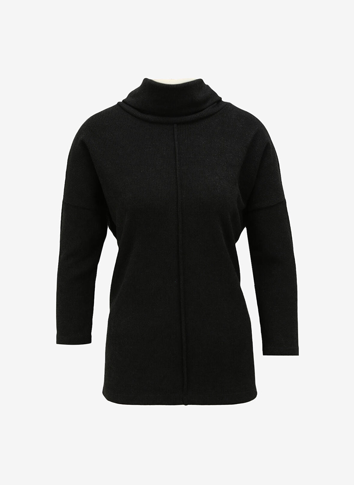 Selen Degaje Yaka Düz Siyah Kadın Bluz 23KSL8661