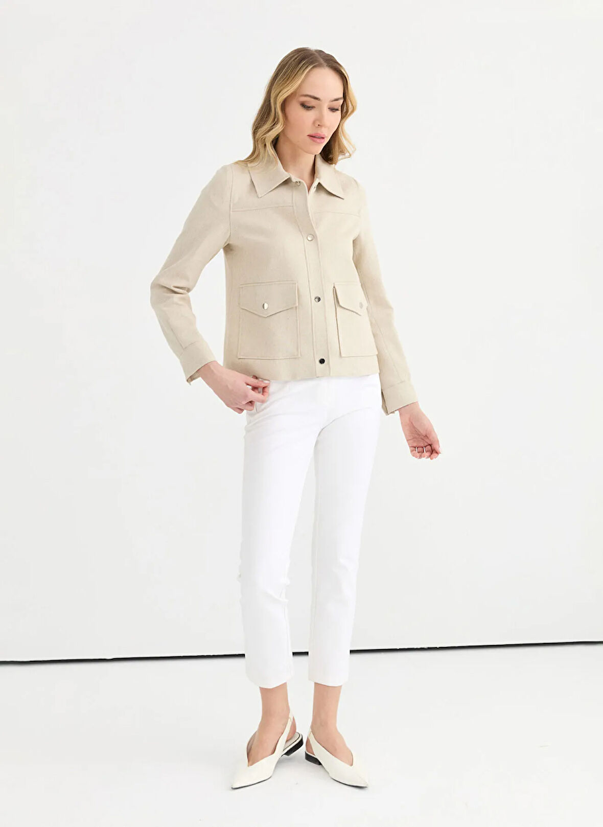 Selen Standart Bej Kadın Ceket 25YSL1447